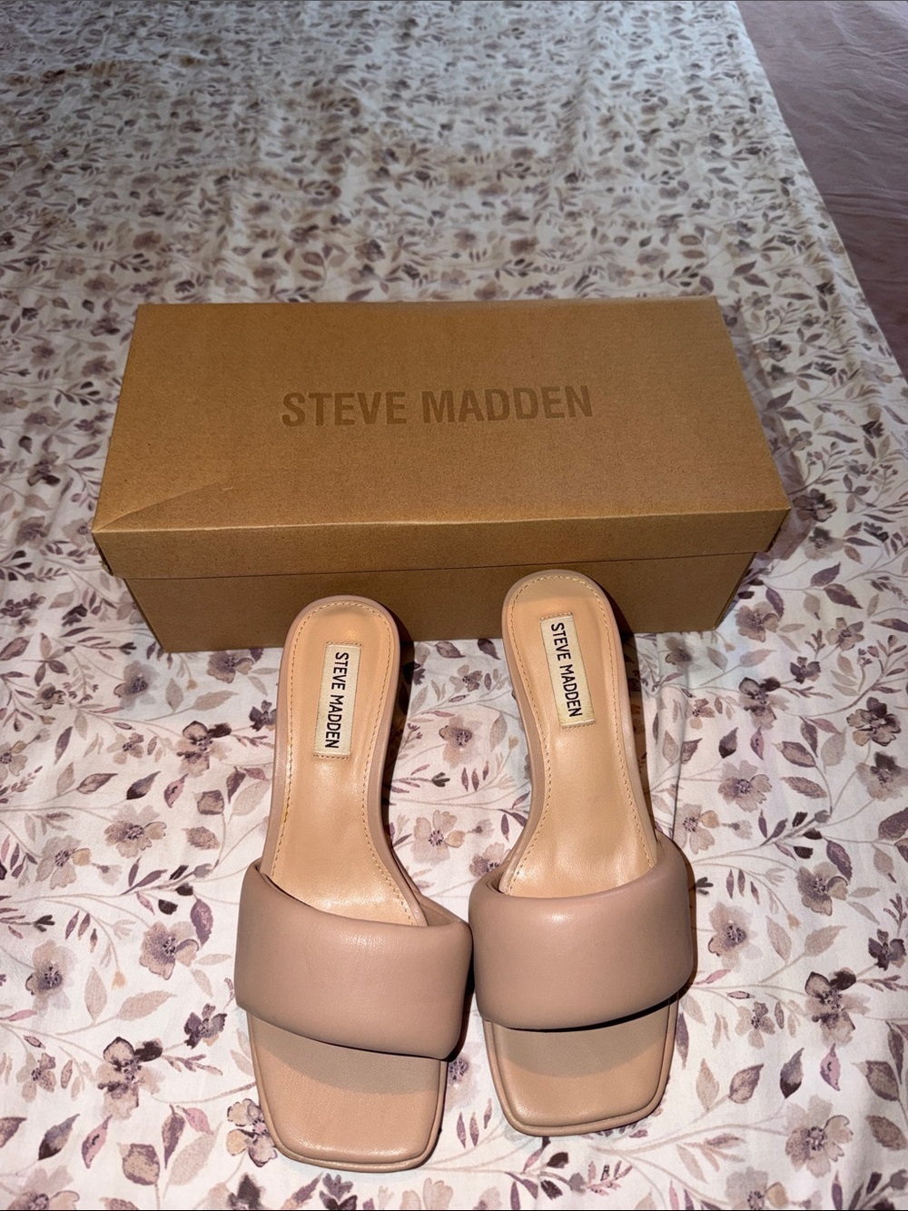 Steve Madden Nude Padded Slide Mules